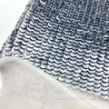Tissu brodé à paillettes en velours coréen tricoté